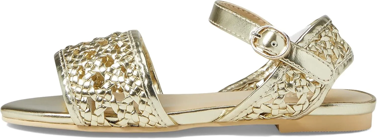 Janie and Jack Girl's Gold Braided Sandal (Toddler/Little Kid/Big Kid)