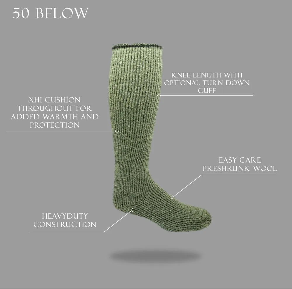J.B. Field's -50 Below Icelandic Wool Socks for Extreme Cold Winter Weather, Thermal Socks for Women and Men, (Large)