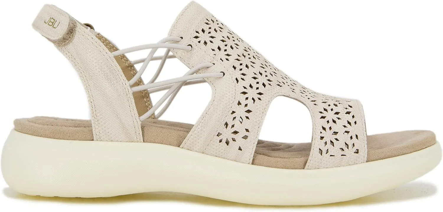 JBU Francis Women's Comfort Casual Adjustable Ankle Strap Open Toe Fashion Sandal