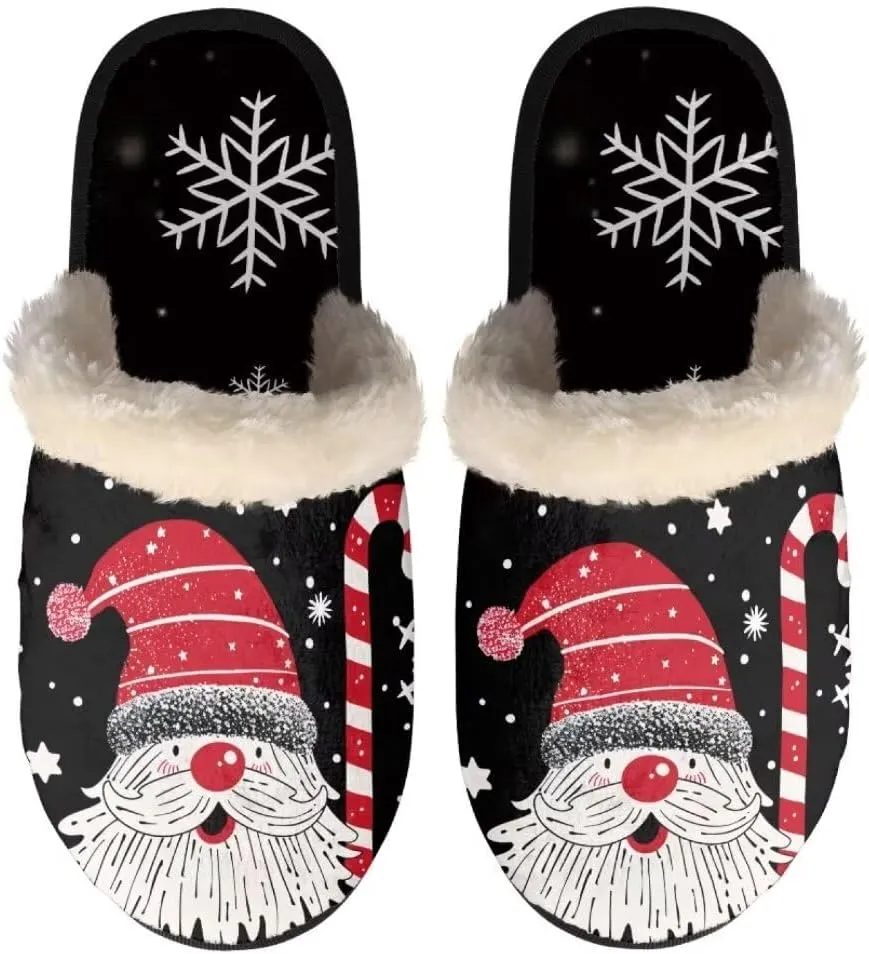 Jeiento Christmas Slippers for Men Women Comfortable Cotton Memory Foam Slippers Soft Fluffy Warm House Shoes Bedroom Slipper