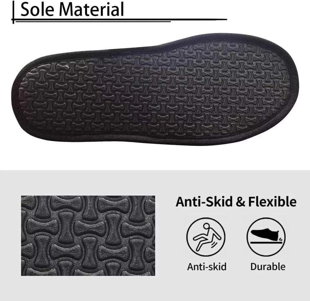 Jeiento Christmas Slippers for Men Women Comfortable Cotton Memory Foam Slippers Soft Fluffy Warm House Shoes Bedroom Slipper