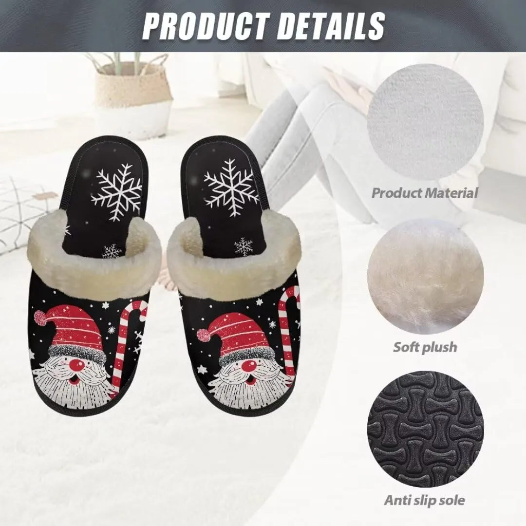 Jeiento Christmas Slippers for Men Women Comfortable Cotton Memory Foam Slippers Soft Fluffy Warm House Shoes Bedroom Slipper