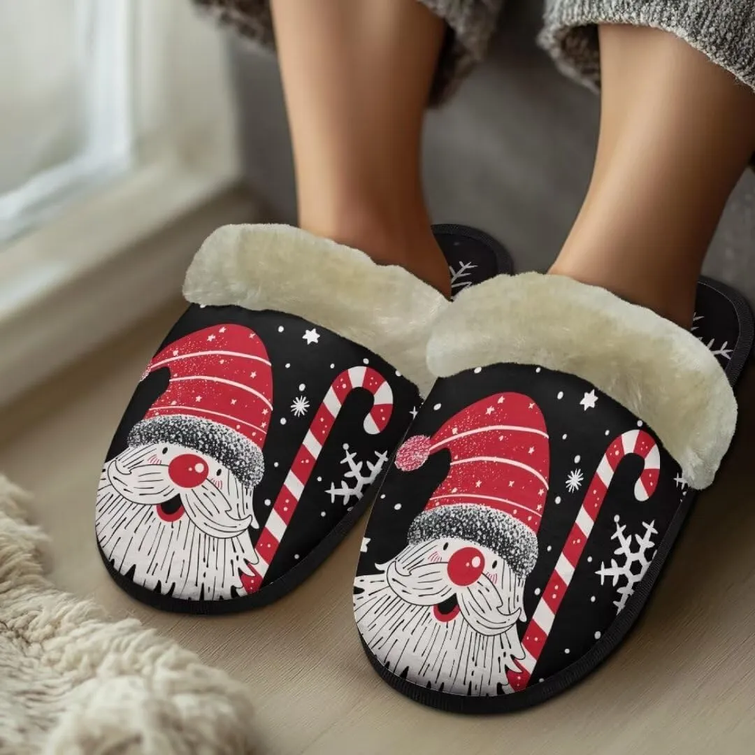 Jeiento Christmas Slippers for Men Women Comfortable Cotton Memory Foam Slippers Soft Fluffy Warm House Shoes Bedroom Slipper