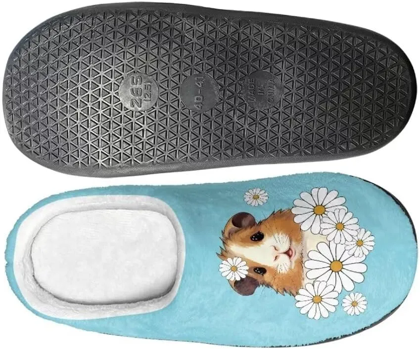 Jeiento Fluffy Winter House Shoes for Women Ladies Closed Toe Slipper Indoor Bedroom Slipper Anti-Skid Rubber Casual Soft Slides Scuff Slippers