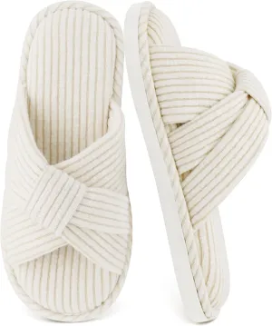 Jerzmy Cross Slippers for Women, Comfy Memory Foam House Bedroom Slippers Trendy Woman Gifts Home Shoes for Room Indoor Kitchen