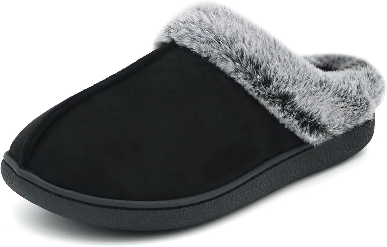 Jerzmy Fuzzy Slippers for Women, Memory Foam Cushion Womens House Slippers Suede Fluffy Faux Fur Lining Comfy Home Shoes for Indoor Outdoor Bedroom Garden Winter