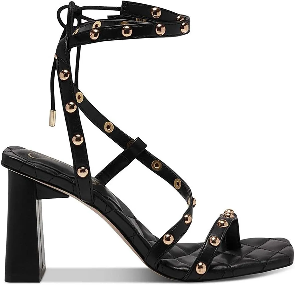 Jessica Simpson Womens Zayve Faux Leather Ankle Strap Heels