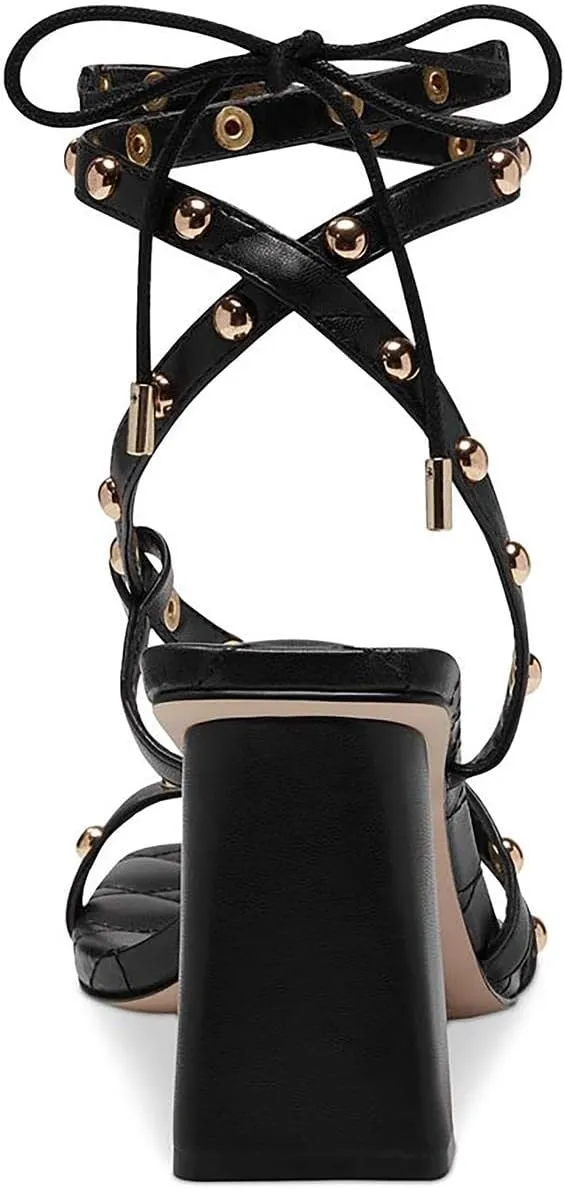 Jessica Simpson Womens Zayve Faux Leather Ankle Strap Heels