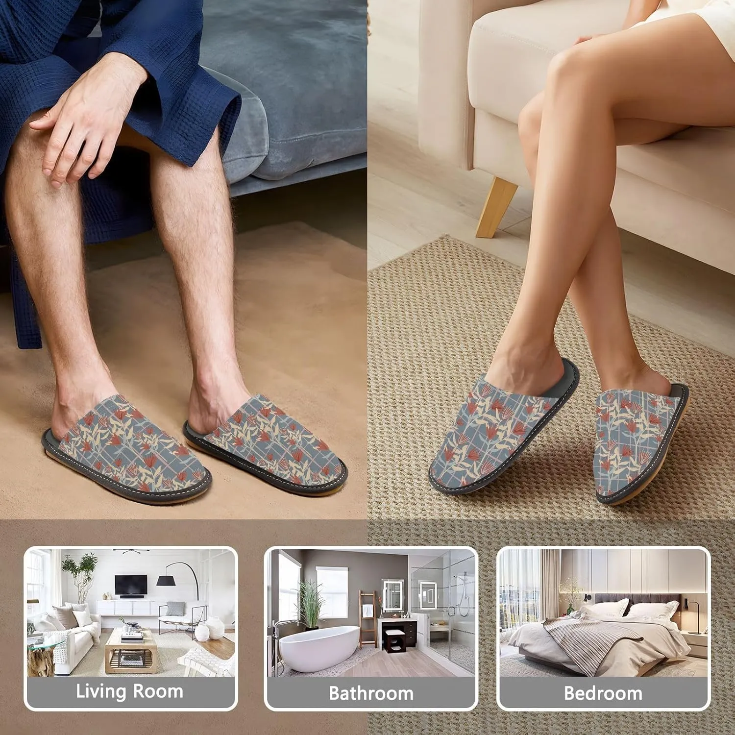 junzan Pastel Flower Slippers Womens Women Warm Slippers Indoor Ladies Memory Foam Slippers Soft House Slippers For Women Women Cozy Slippers