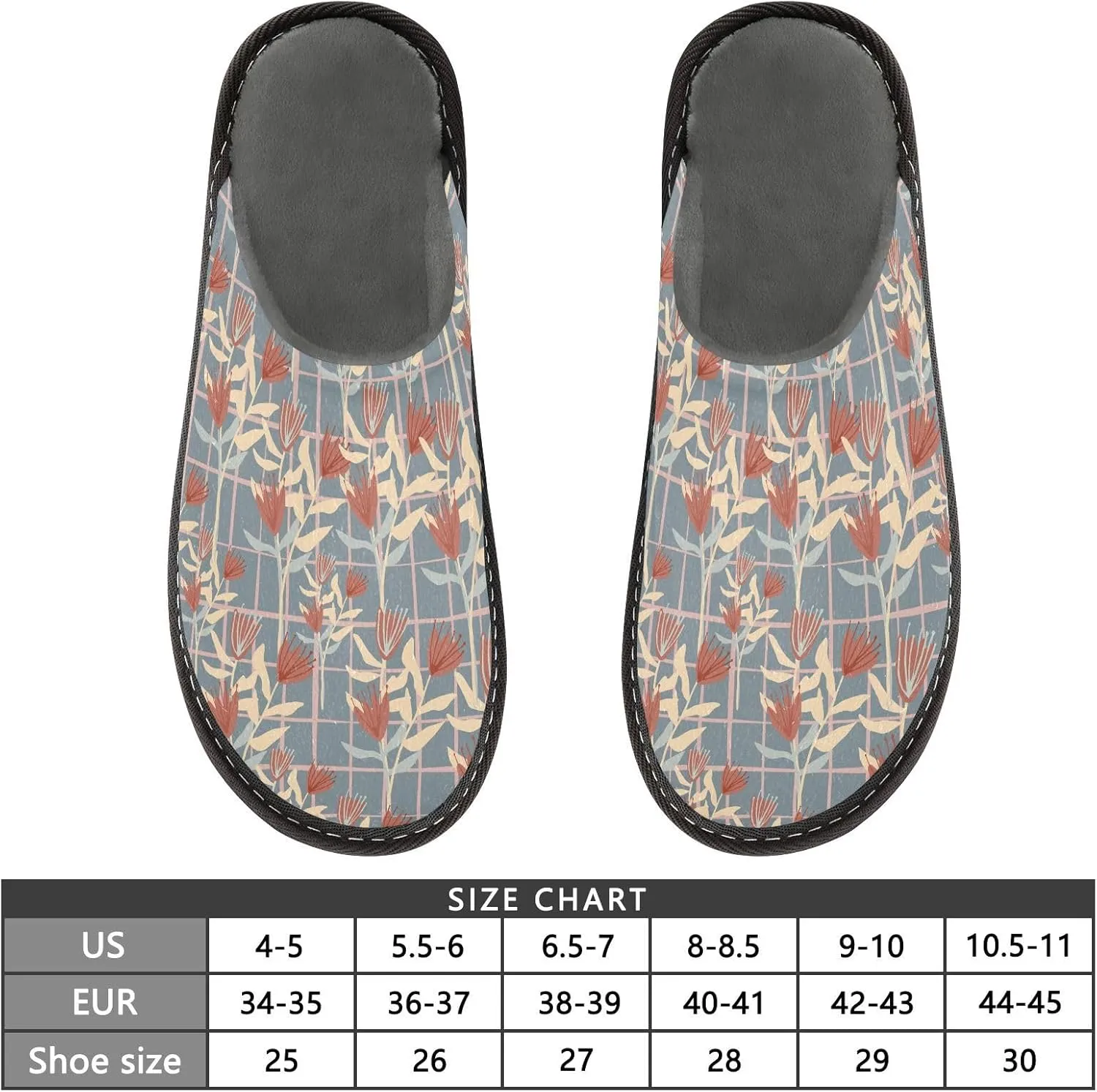 junzan Pastel Flower Slippers Womens Women Warm Slippers Indoor Ladies Memory Foam Slippers Soft House Slippers For Women Women Cozy Slippers