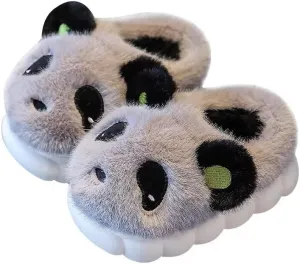 Kids Boy Girl Cute Cartoon Panda Cotton Slippers for Winter Home Bedroom Walking