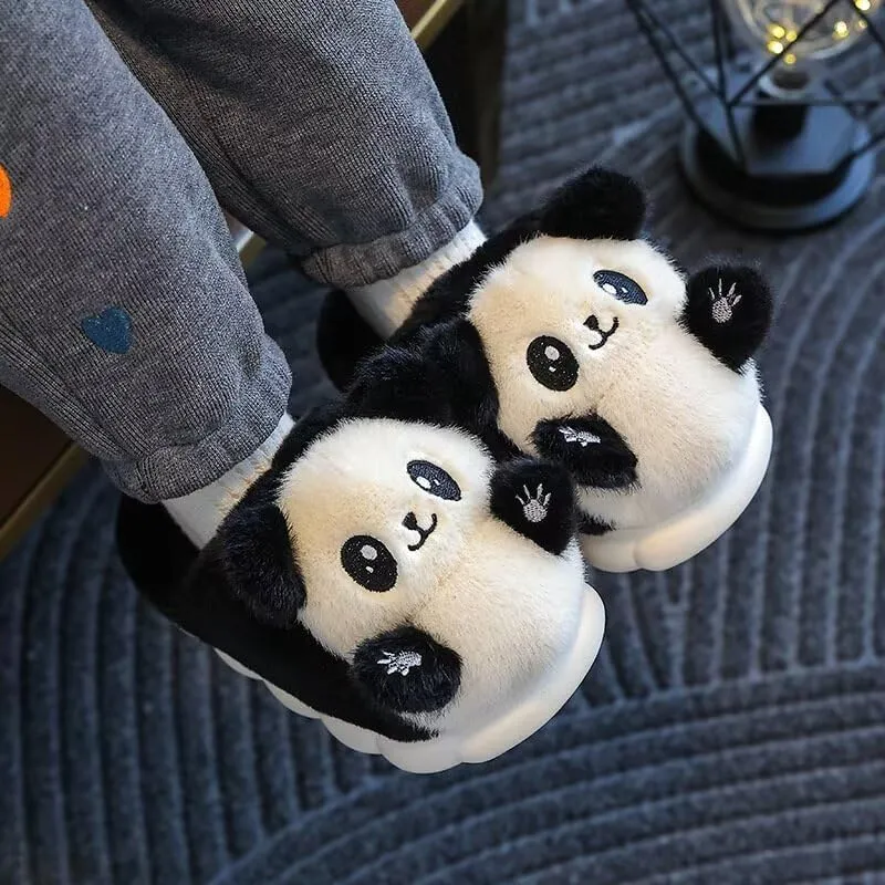 Kids Boy Girl Cute Cartoon Panda Warm Cotton Slippers