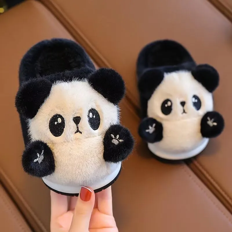 Kids Boy Girl Cute Cartoon Panda Warm Cotton Slippers