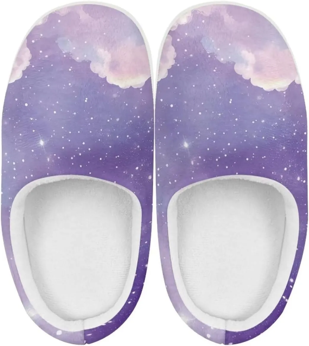 Kids Cotton Slipper Warm Winter Fluffy Breathable Shoes Cozy Fuzzy Print Anti-Slip House Slippers for Litter Big Kid US 9-15