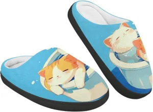 Kids Slippers Winter Plush Warm Slippers Animal Print House Shoes Soft Fuzzy Slippers Indoor Non Slip Cotton Shoes for Boys Girls US 9-15