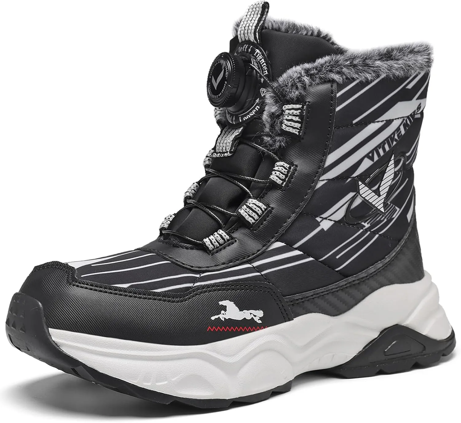 Kids Snow Boots Boys Girls Winter Shoes Warm Waterproof Slip Resistant Outdoor Hiking Walking Boot