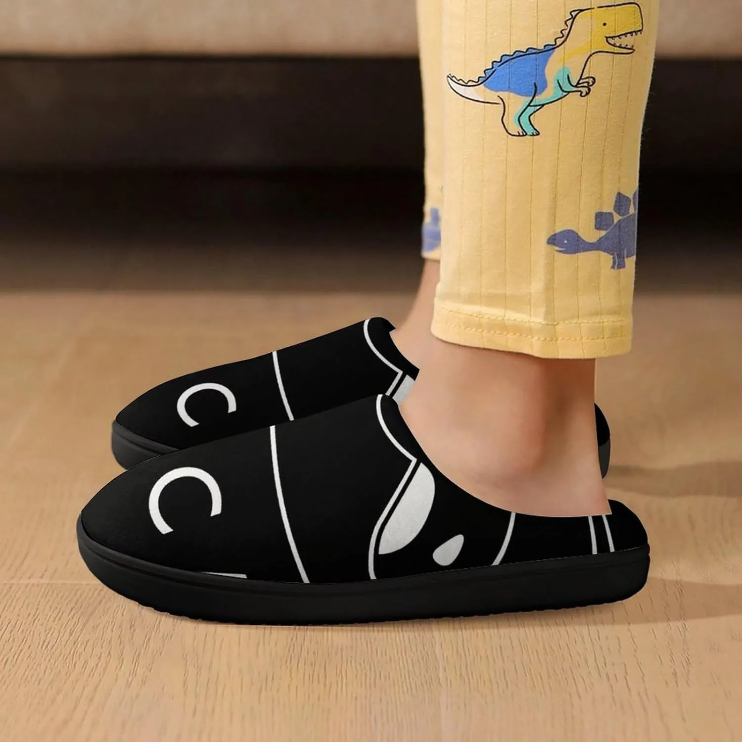 Killer Orca Whale Kids Toddler Cotton Slippers Slip-on House Shoes for Bedroom Indoor Outdoor