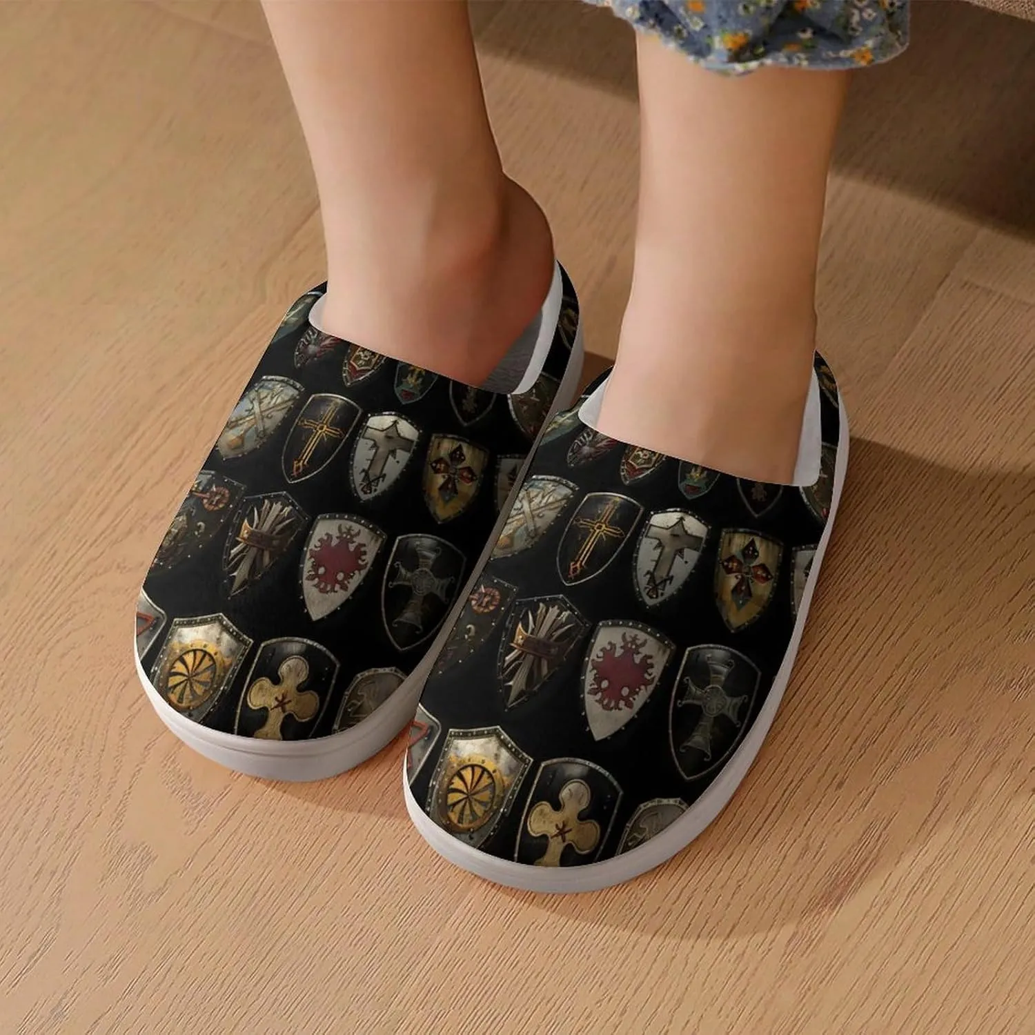 Knight Shield Cute Cotton Slippers Anti-slip House Shoe Slipper Indoor Outdoor