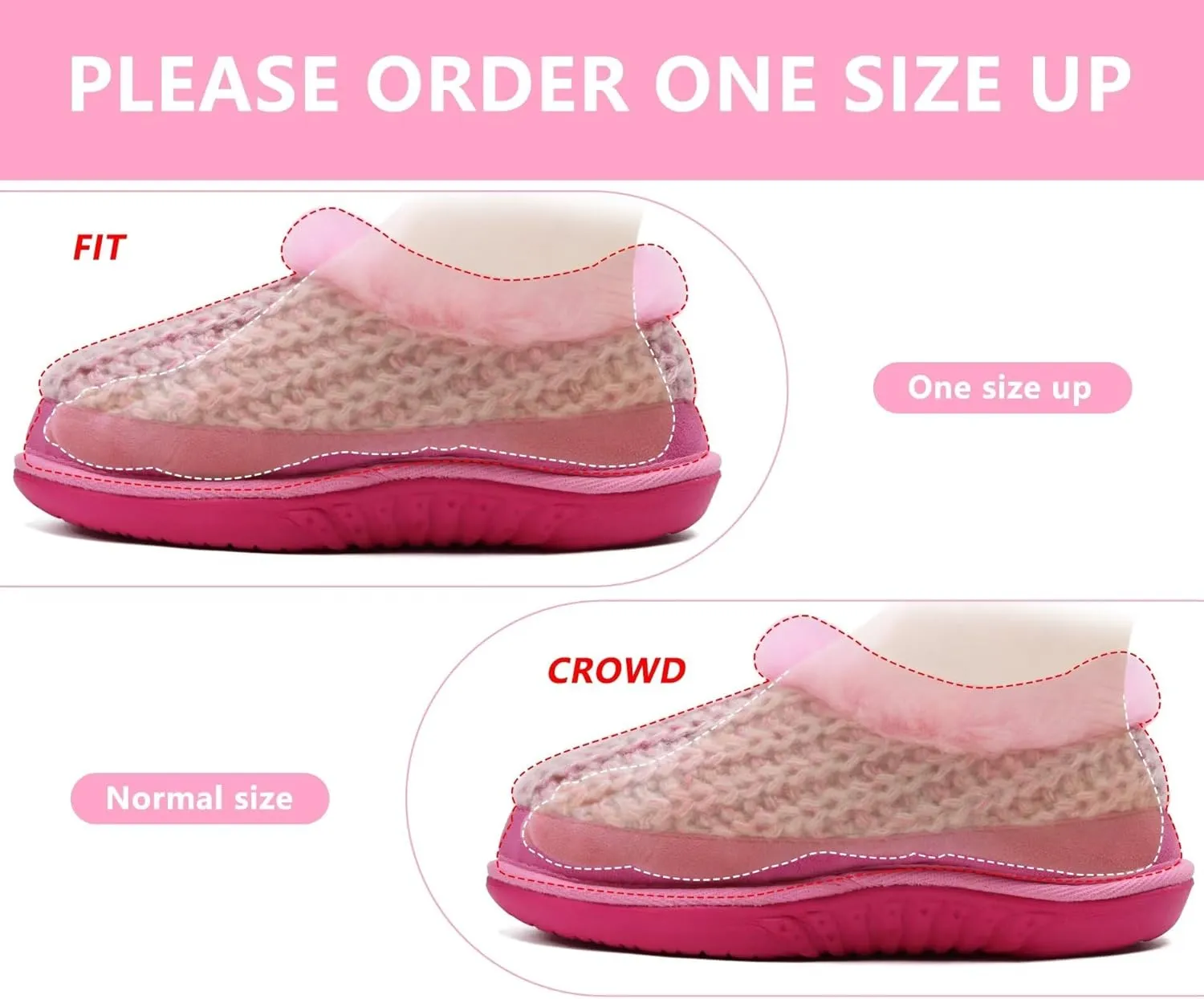 KuaiLu House Slippers for Women Comfortable Memory Foam Plaid Slipper Ladies Warm Fuzzy Plush Fur Lined Winter Home Shoes Orthotic Plantar Fasciitis Arch Support Indoor Outdoor