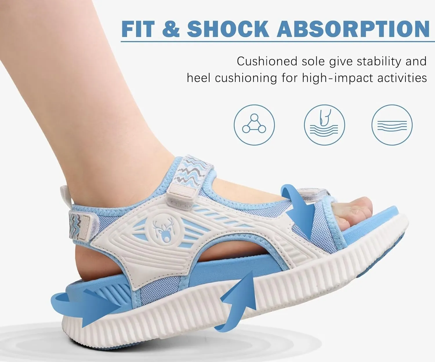KuaiLu Womens Orthopedic Walking Sandals Recovery Sport Outdoor Hiking Water Sandles Thick Athletic Cushion Adjustable Strap Sandals with Comfortable Plantar Fasciitis Arch Support
