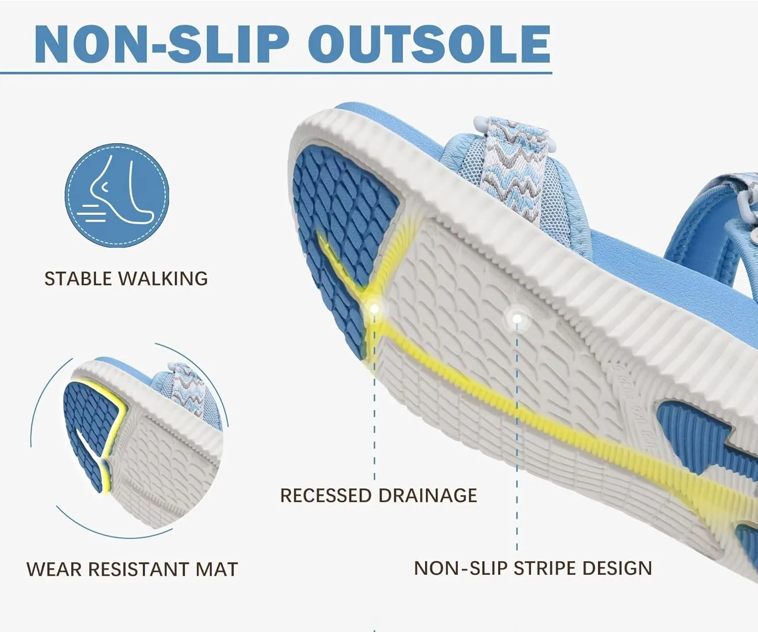 KuaiLu Womens Orthopedic Walking Sandals Recovery Sport Outdoor Hiking Water Sandles Thick Athletic Cushion Adjustable Strap Sandals with Comfortable Plantar Fasciitis Arch Support
