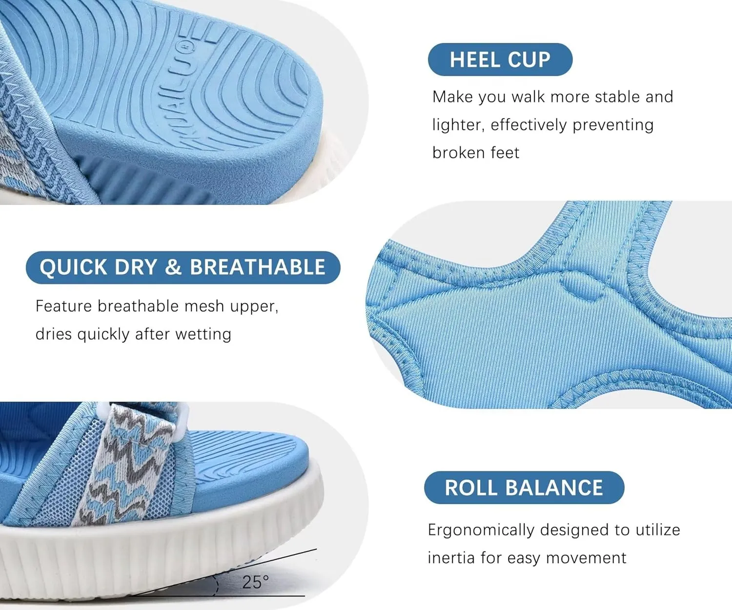 KuaiLu Womens Orthopedic Walking Sandals Recovery Sport Outdoor Hiking Water Sandles Thick Athletic Cushion Adjustable Strap Sandals with Comfortable Plantar Fasciitis Arch Support