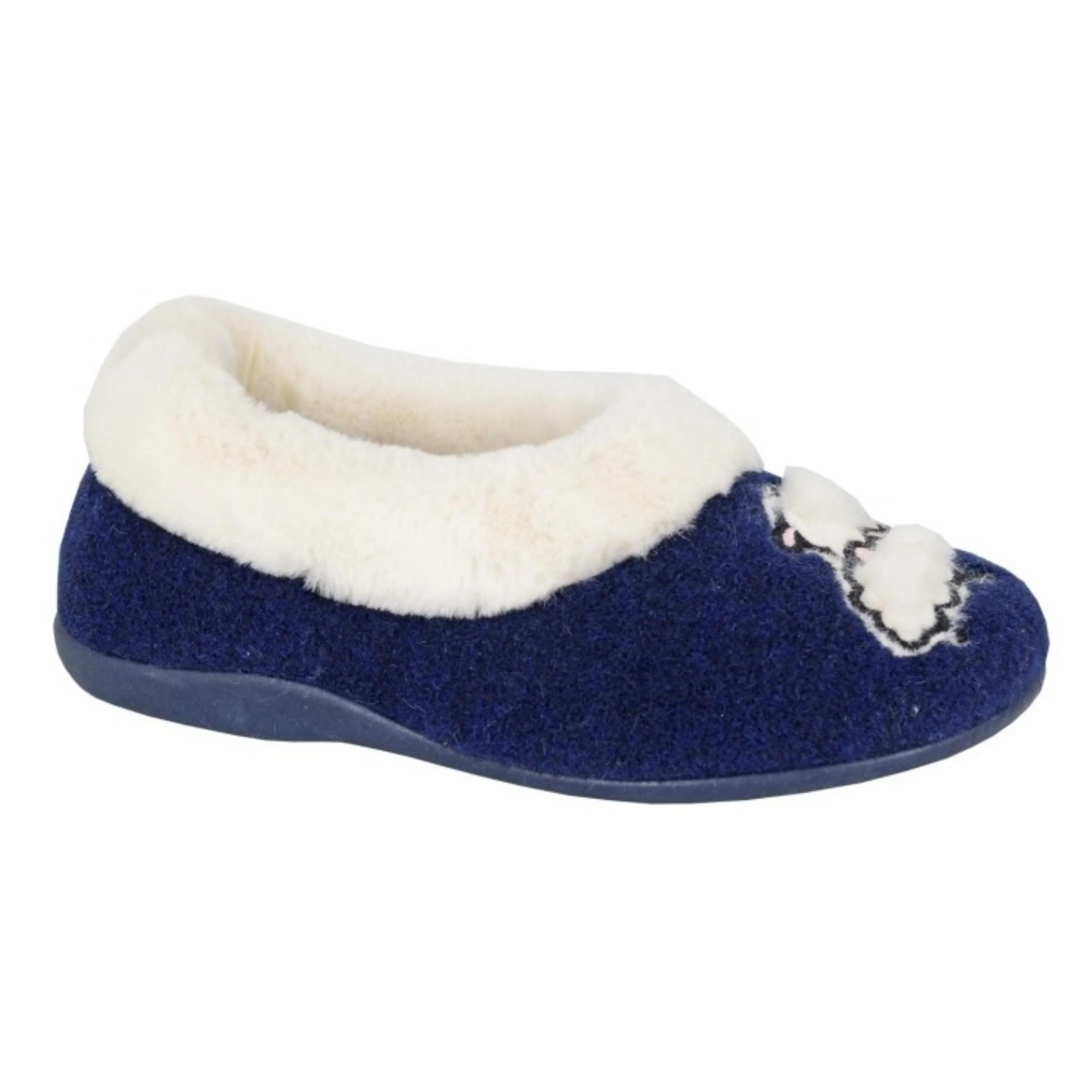 Ladies Fur Cuff Sheep Slipper (U107)