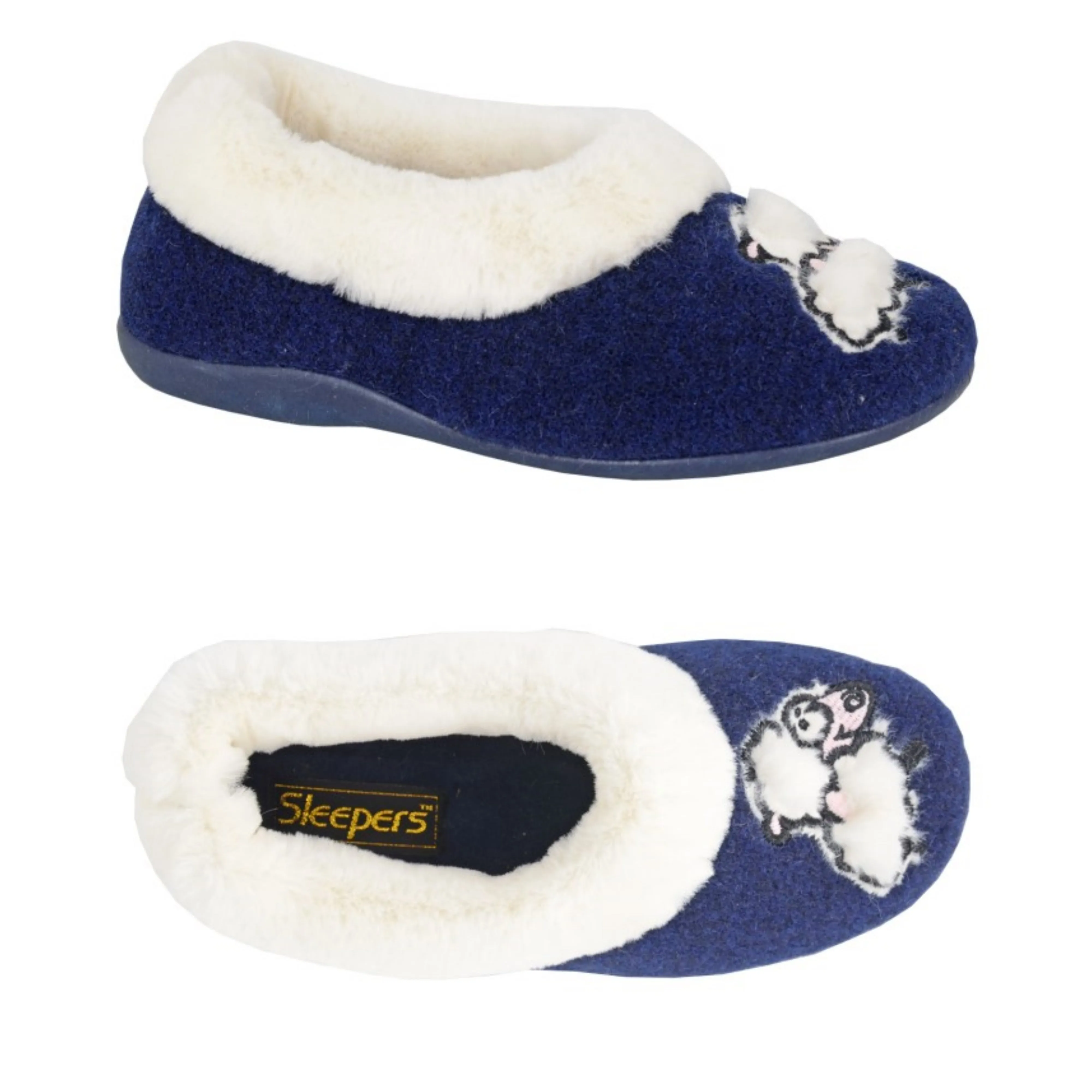 Ladies Fur Cuff Sheep Slipper (U107)