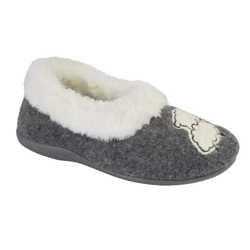 Ladies Fur Cuff Sheep Slipper (U107)