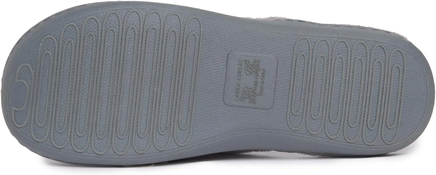 Laura Ashley Ladies Spa Rugged Slippers With Memory Foam Insole