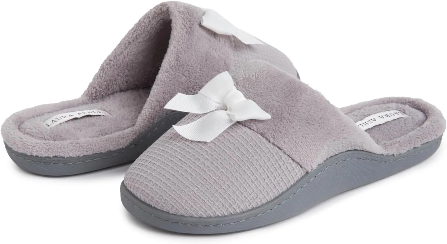 Laura Ashley Ladies Spa Rugged Slippers With Memory Foam Insole