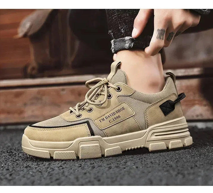 Leather Men's Walking Shoes - Running Sneaker