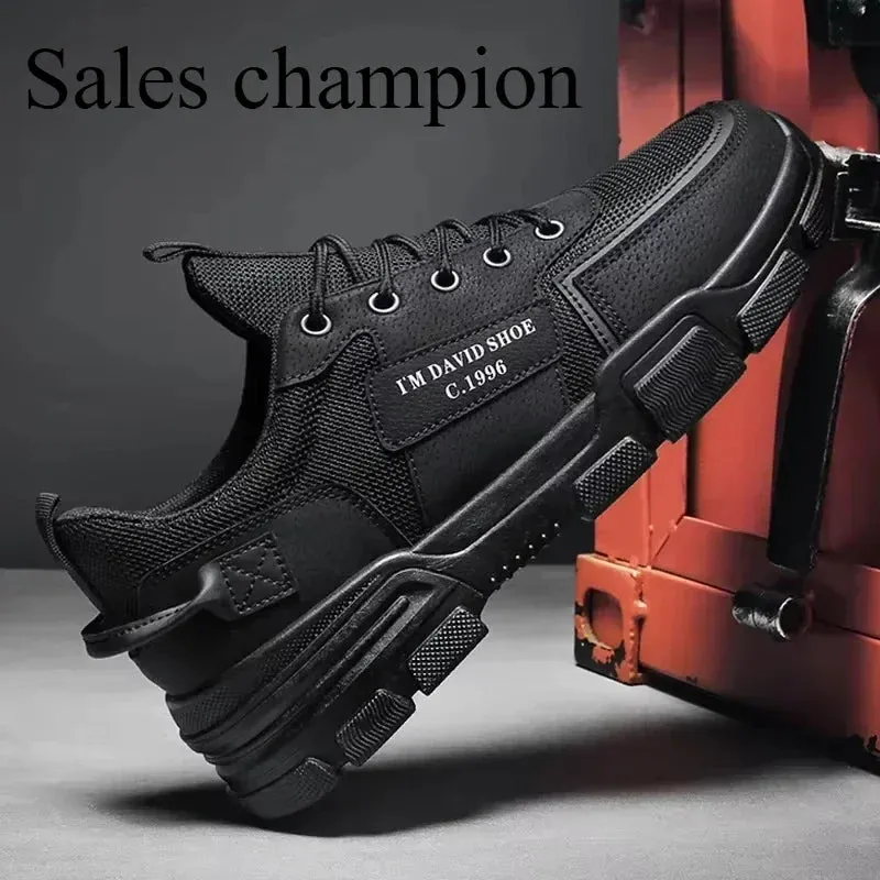 Leather Men's Walking Shoes - Running Sneaker