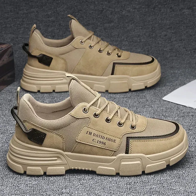 Leather Men's Walking Shoes - Running Sneaker