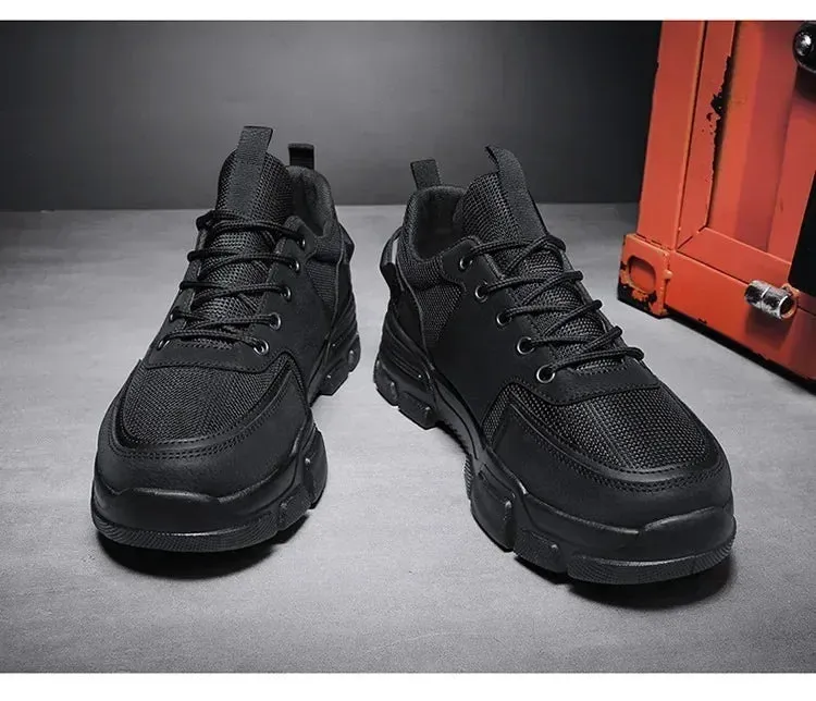 Leather Men's Walking Shoes - Running Sneaker