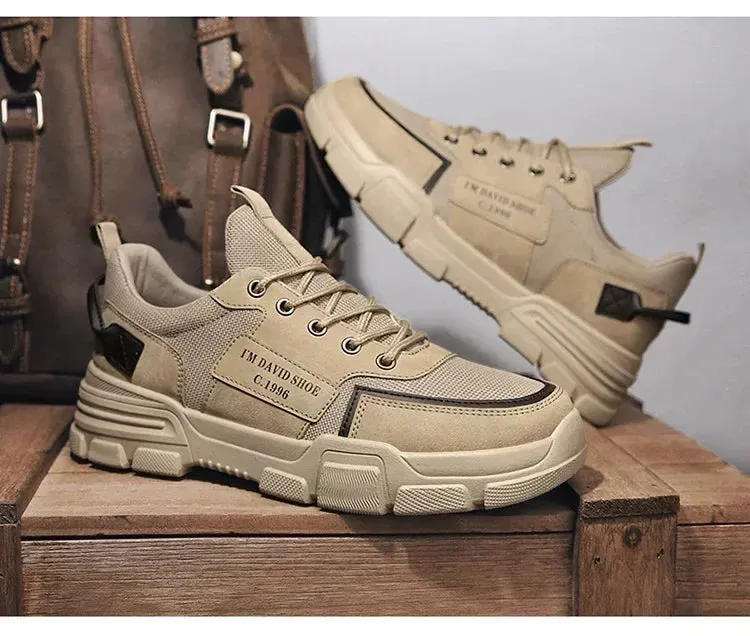 Leather Men's Walking Shoes - Running Sneaker