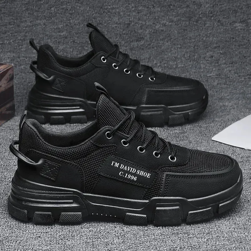 Leather Men's Walking Shoes - Running Sneaker