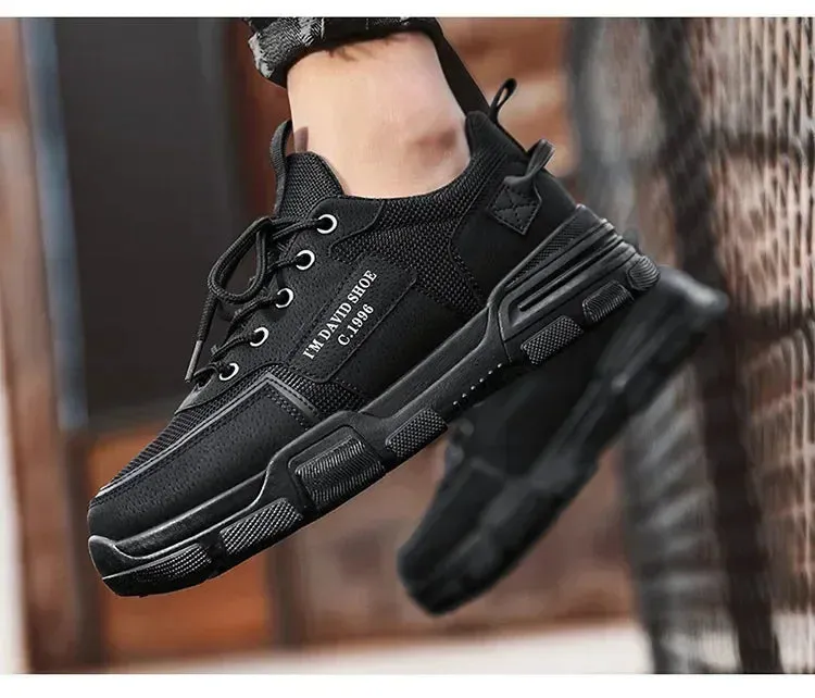 Leather Men's Walking Shoes - Running Sneaker