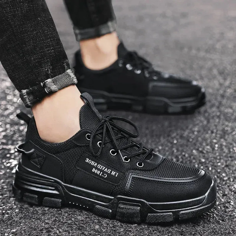 Leather Men's Walking Shoes - Running Sneaker