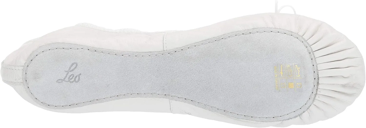 Leo Women's Ballet Russe Leather Full Sole Ballet Dance Shoe/Slipper