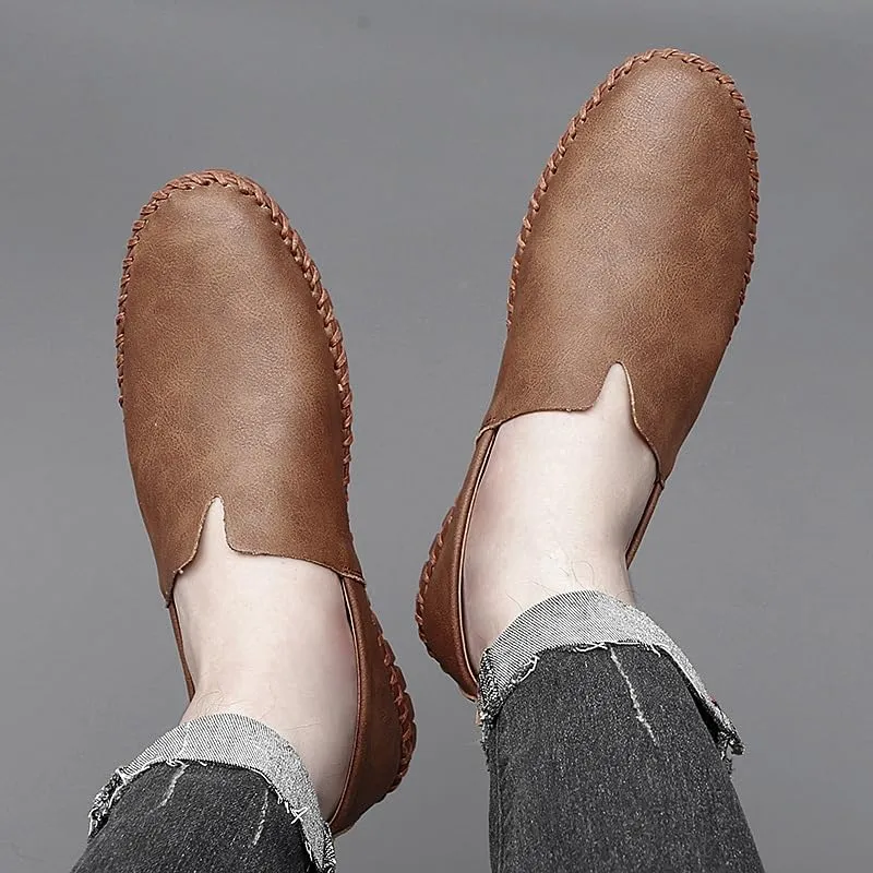 Loafers for Men Round Toe Vegan Leather Loafer Shoes Lightweight Comfortable Resistant Wedding Slip On