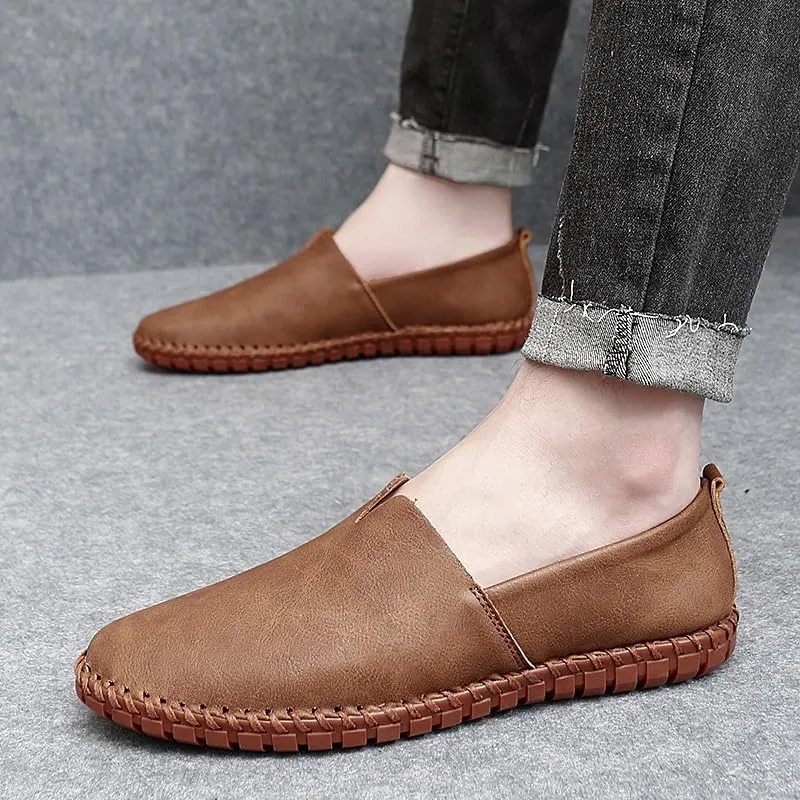 Loafers for Men Round Toe Vegan Leather Loafer Shoes Lightweight Comfortable Resistant Wedding Slip On