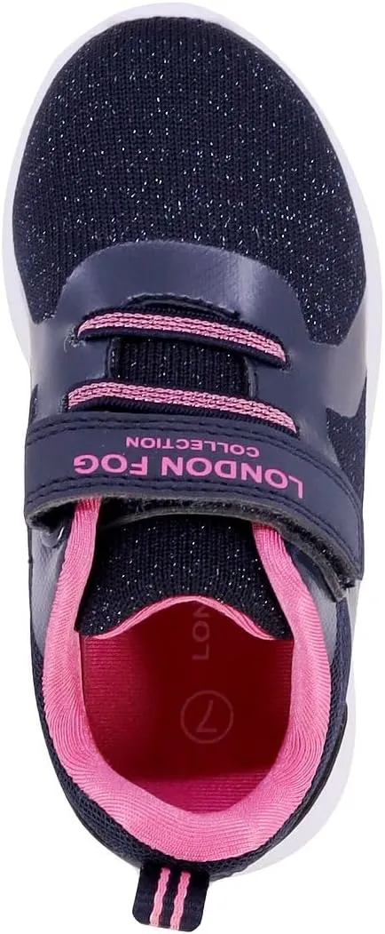 LONDON FOG Unisex Angel Lane Metallic Fashion Sneaker Lace-Up Athletic Running Shoe (Big Kid - Little Kid Toddler)