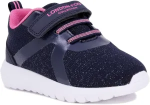 LONDON FOG Unisex Angel Lane Metallic Fashion Sneaker Lace-Up Athletic Running Shoe (Big Kid - Little Kid Toddler)