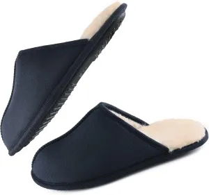LORDFON Mens-Memory-Foam-Slip-On-House-Slippers Closed Toe Scuff Indoor Home Slipper for Men Comfy Cozy Soft Non-Slip Bedroom Slippers Houseshoes