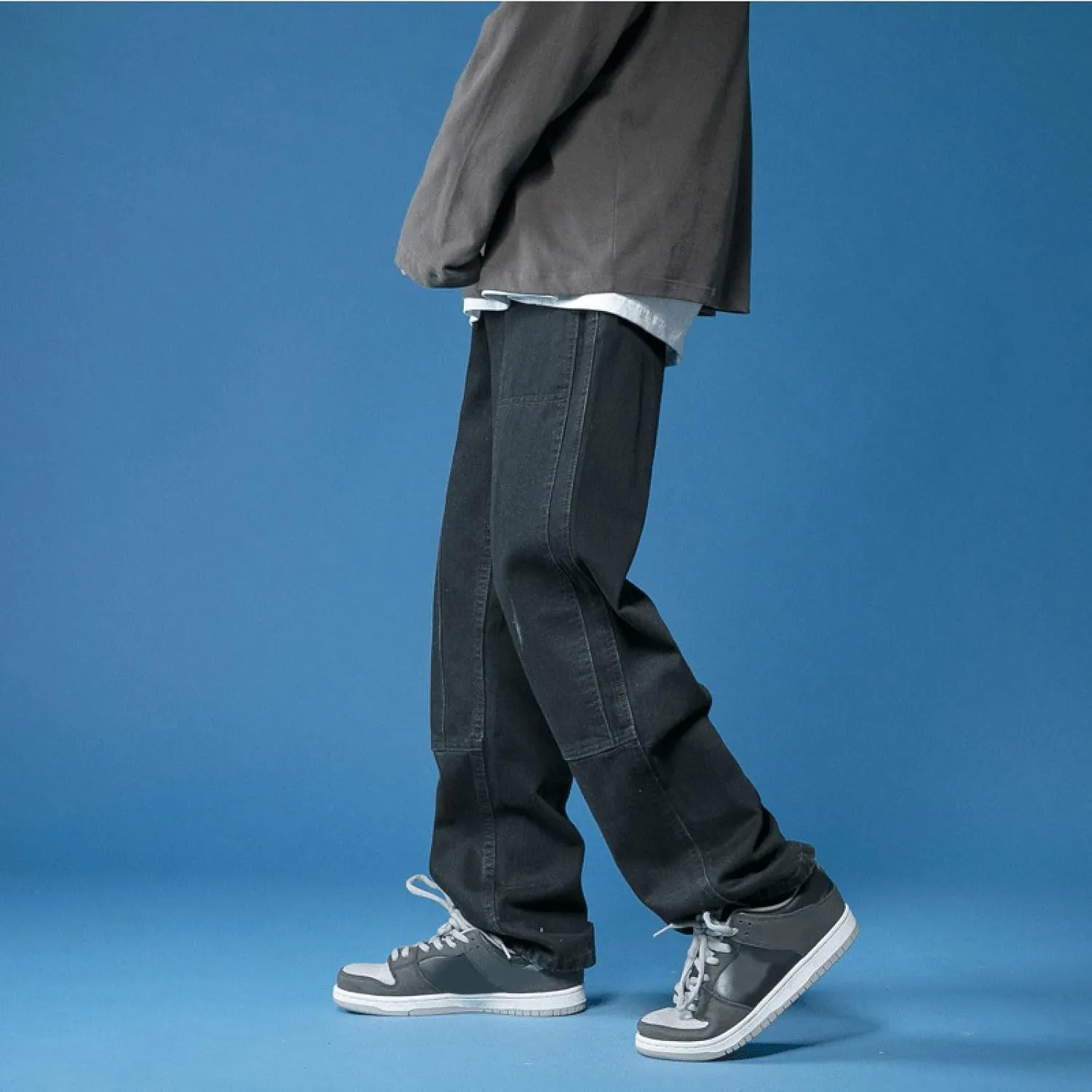 Mens High Street Jeans Mens Straight Leg Baggy Oversize Wide Leg Cargo Pants Pottery Slipper