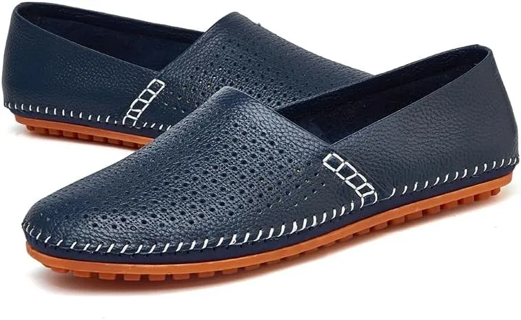 Men's Leather Loafer Flats Lightweight Casual Slip On Shoes for Walking Driving Dress