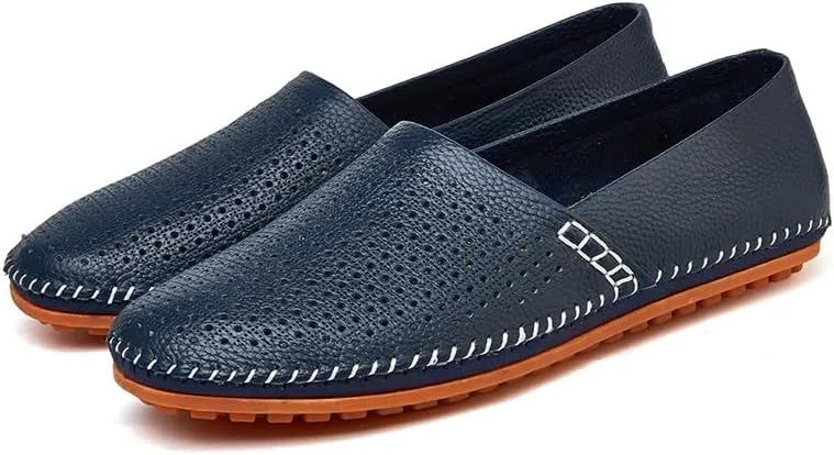 Men's Leather Loafer Flats Lightweight Casual Slip On Shoes for Walking Driving Dress