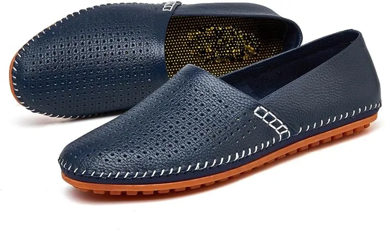 Men's Leather Loafer Flats Lightweight Casual Slip On Shoes for Walking Driving Dress