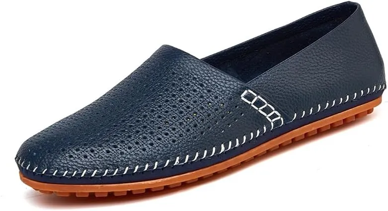 Men's Leather Loafer Flats Lightweight Casual Slip On Shoes for Walking Driving Dress